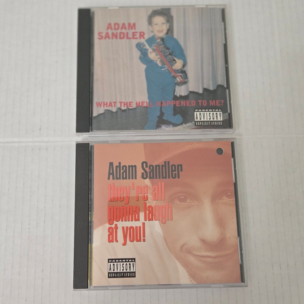 Adam Sandler 2 CD Lot Theyre All Gonna Laugh At You What The Hell 90s Comedy VTG